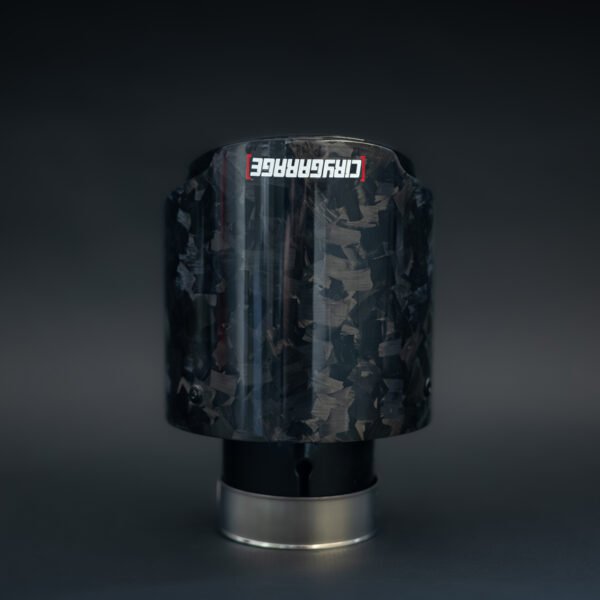 Cola de escape de carbono forjado negro 101/114mm