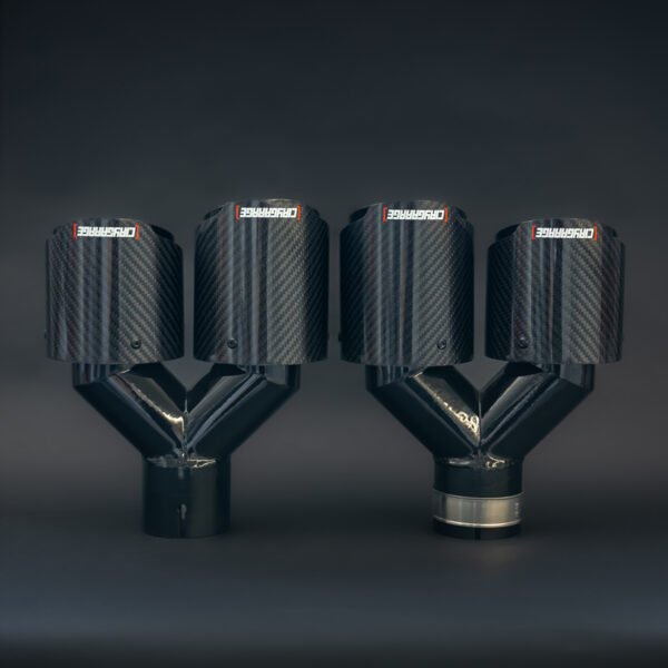Cola de escape doble de carbono 89/101mm