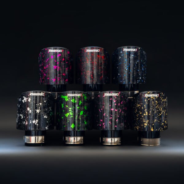 Cola de escape de carbono forjado de colores 114mm