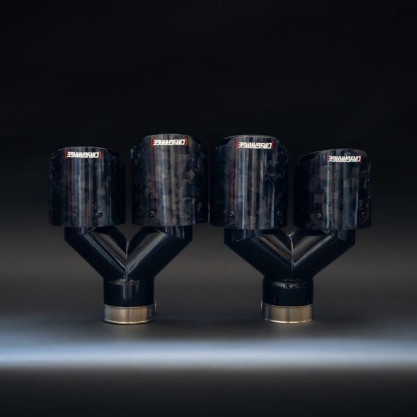 Cola de escape doble de carbono forjado 89/101mm